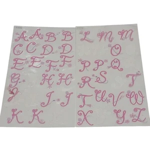 Disney ABC Stickers Pink Floral Flowers Script Scrapbooking Papercrafts Crafts - Picture 1 of 2