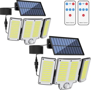 2* 9900000lm  Solar Street Lights Security Flood Lamp Motion Sensor Outdoor Wall - Picture 1 of 11