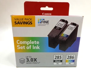 New Canon PG-285 XL Black / CL-286 XL Color Value Pack Printer Ink Cartridges - Zdjęcie 1 z 5