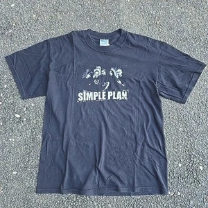 Vintage USA Simple Plan Band T-Shirt Mens Size Large Black Pop Y2K 2000s Punk - Picture 1 of 8
