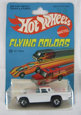 Vintage 1975 Hot Wheels Flying Colors 57 T-Bird White Sealed MOC BA366 - Image 1 of 2