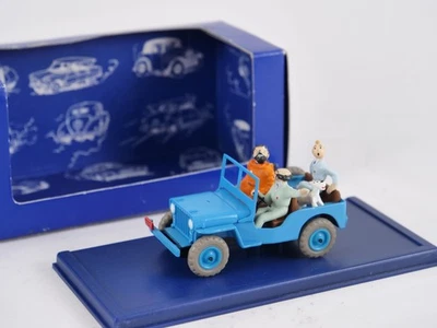 IN Auto Tintin 1/43 Atlas La Jeep Obiettivo Luna Willys CJ 2a Modello Civile - Immagine 1 di 4