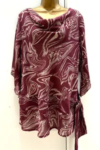 GEORGE COWL SHIFT TOP GYPSY SMOCK DROP WAIST TIE RELAXED FIT LARGER LADY 20 MINT - Picture 1 of 8