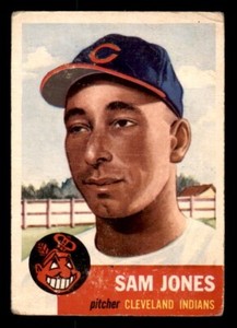 1953 Topps #6 Sam Jones Indians G-VG (Creased)