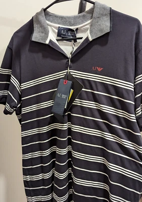 Armani Jeans Regular Size XXL Striped Short Sleeve Shirt NEW WITH TAGS - Image 1 of 4