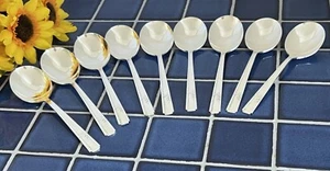 Set 9 Oneida Prestige Silverplate GRENOBLE Round Cream Soup Spoons 1938 heirloom - Picture 1 of 6