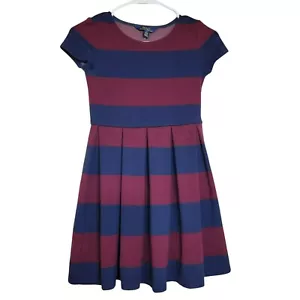 Polo Ralph Lauren Drfess, Girls M (8/10),Classic Red & Blue Strips, Pleated, GUC - Picture 1 of 13