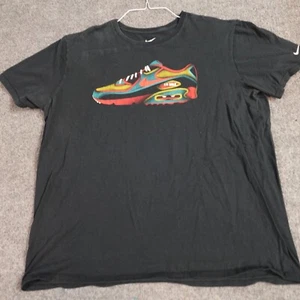 Nike T-shirt XL Black Cotton Airmax Sneaker Cotton Blend - Picture 1 of 7