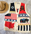 VINTAGE 90s Westbound Sweater Vest Embroidered Patriotic 4th of July America USA