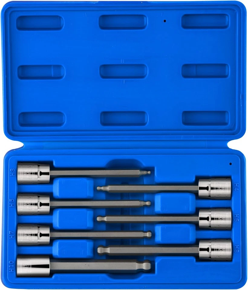 Neiko 10243A 3/8-Inch-Drive Extra-Long Ball-End Hex-Bit 7pc Allen Socket Set