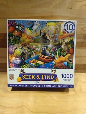 Master Pieces Greenhouse Gone Wild Seek & Find..Cats & Dogs 1000 pcs - Image 1 of 4