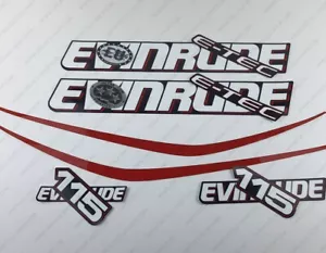 Evinrude 115 hp ETEC 2007-2008 Blue Cowl outboard engine decals sticker set - Bild 1 von 7