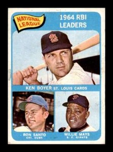 1965 Topps Boyer Santo Willie Mays #6 RBI Leaders Set Break Cub Giants Cardinals