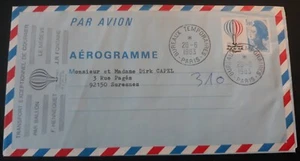Aérogramme Trans par Ballon Le Genéve F.HENNEQUET/J.R.FONTAINE 1983 - Imagen 1 de 3
