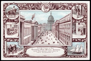1887 Post Office Christmas & New Year Card Extremely Fine Unused Rare - Picture 1 of 1