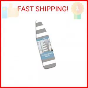 Whitmor Ironing Board Cover with Pad, Paloma Gray Stripe, Cotton, 54"L x 13"W x - Picture 1 of 2