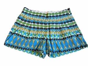 J Crew Damen Small 00 Leinen Baumwolle Shorts Paperbag Stil Bohemian mehrfarbig - Bild 1 von 11