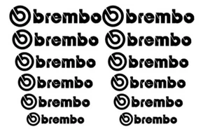 12 Brembo Decal Sticker Vinyl Caliper Brake White Heat Resistant 6 Sizes Pairs - Picture 1 of 19