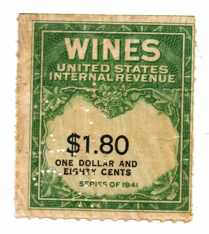 US - 1941 - $1.80 Yellow Green & Black Wines Revenue Issue # RE151 Used (a1) - Image 1 of 1