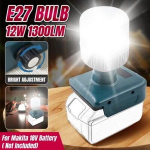 Dimmbar LED Arbeitsleuchte Licht E27 Glühbirnen Lampe Für Makita 18V Li-ion Akku - Bild 1 von 7