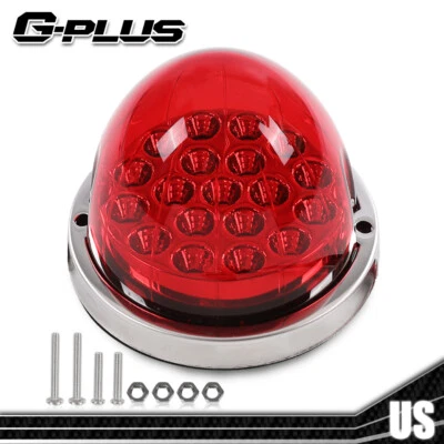 New Universal Red W/ Clear Lens [19 LED] Watermelon Marker Turn Signal Light - Image 1 of 4