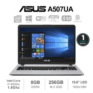 ASUS A507UA-EJ914R 15.6" Core i7-8550U 8GB 256GB M.2 SSD BT5.0 USB3.0 Win10 1Y - Picture 1 of 8