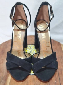 NEU Sam Edelman Damen-Sandalen Blockabsatz Yancy Party Hochzeit Wildleder schwarz 8,5 - Bild 1 von 6