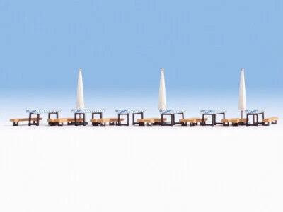 NOCH 14817 HO Scale Beer Garden Tables (Without Characters) - Image 1 of 2
