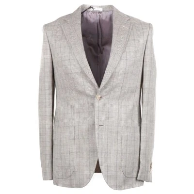 Abrigo deportivo Boglioli ajustado beige tejido a cuadros lino y algodón 38R (UE 48) NUEVO CON ETIQUETAS Foto 1 de 4