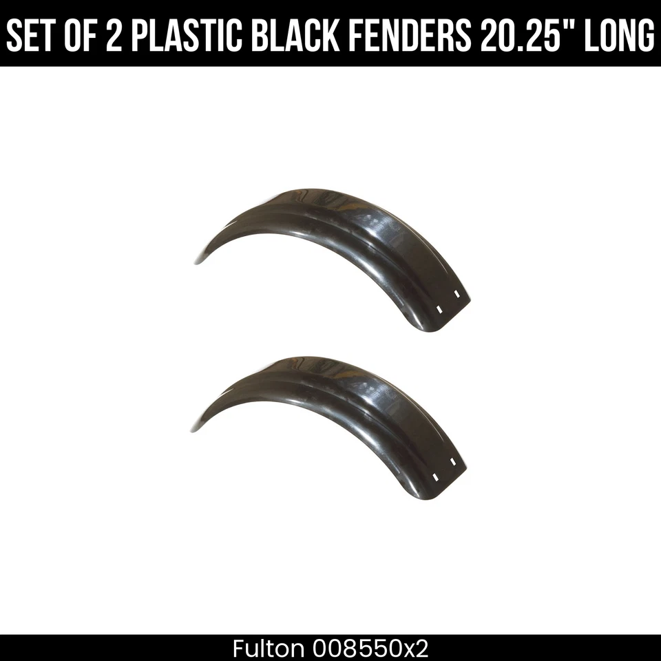 Fulton Fender Set, Black Plastic, Single Axle, 8-12 Inch Wheels, 20.25 Inch - Image 1 of 1