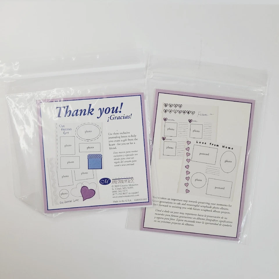 Juego de 2 cajas de pegatinas y diarios de alfabeto de lunares púrpura Creative Memories Foto 1 de 2