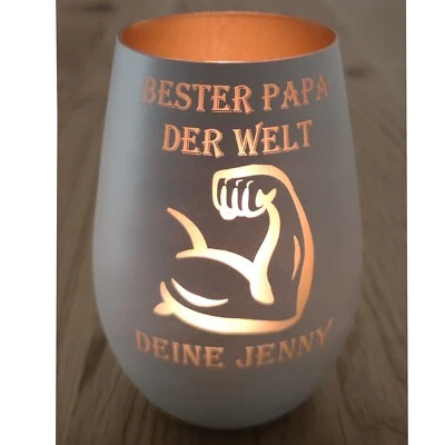 Windlicht Wunschgravur Muttertag Vatertag Geschenk personalisiert Mama Papa - Bild 1 von 4