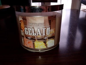 Bath & Body Works ~GELATO~ Large 14.5 oz 3-Wick Candle ITALIAN COLLECTION 2013 - Picture 1 of 2