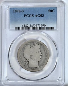 1898-S Barber Half Dollar PCGS Graded Coin AG03 Priced to sell #6482 - Picture 1 of 2