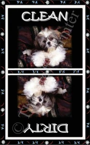 DISHWASHER MAGNET - DOG - SHU TZU PUPPY - (Clean-Dirty) - SHIP FREE! - Picture 1 of 1