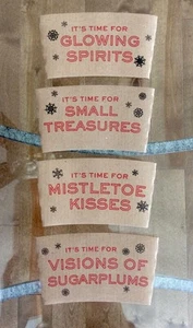 Set of 4 2004 Starbucks Holiday Coffee Cup Sleeves "It's Time" Designs NOS RARE! - Picture 1 of 6