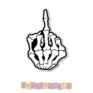 Skeleton Middle Finger sticker 150mm quality water/fade proof vinyl - Picture 1 of 1