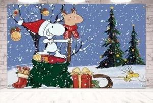 Snoopy Christmas Back Drop - 71" x 43" - Picture 1 of 6