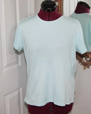 MERONA Aqua Cotton Knit Short Sleeve Top Women’s Medium - Image 1 of 4