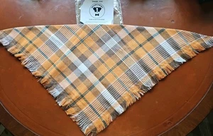 WoofChewy Pet Bandana Orange Black White Plaid Fall Themed Halloween - Picture 1 of 1