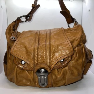Bolso de hombro grande de cuero Francesco Biasia miel como está Western VER - Imagen 1 de 24