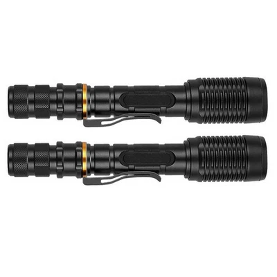 2Pcs LED Powered Flashlight For Police Tactical  XML 18650 5-Zoom Mode NEW - Image 1 of 4