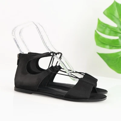 Zapatos Eileen Fisher para mujer talla 8,5 negros sandalias gladiador cremallera tiras planas Foto 1 de 4