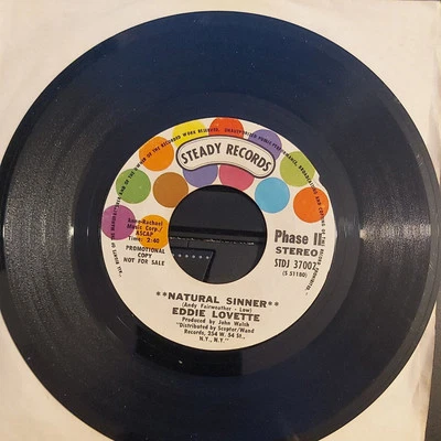 Eddie Lovette-Natural Sinner-US Steady 45  mono/stereo demo promo excellent  - Image 1 of 2