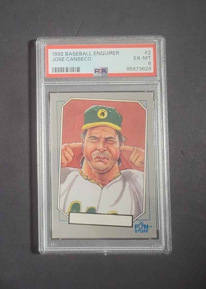 Jose Canseco 1992 Baseball Enquirer Fun Stuff #2 Graded Gem PSA 6 - Image 1 of 1