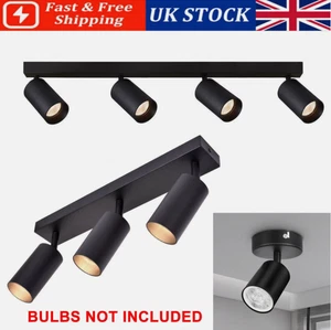 1/3/4 Way Ceiling Spot Light Fitting LED GU10 Adjustable Kitchen Bar Spotlight - Picture 1 of 26