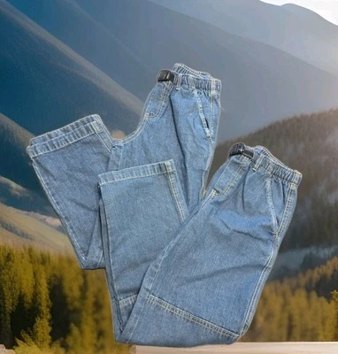 Jeans Lands' End Talla 12 Niños Lote 2 Pull On Refuerce Rodillas Cintura Ajustable Denim Foto 1 de 4