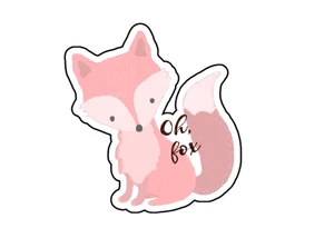 Oh, Fox! Boho rustic Watercolor Vinyl Die Cut Sticker 3.5x2.5 - Picture 1 of 1