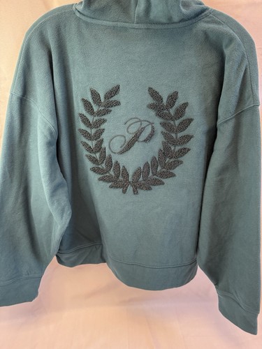 UNDERCOVER Felpa con cappuccio crop in pile verde nuova con etichetta ROSA by Victoria Secret taglia media