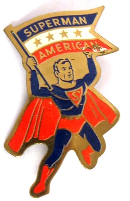 1940 Superman American leche premium figurativo latón insignia pinback * Foto 1 de 4